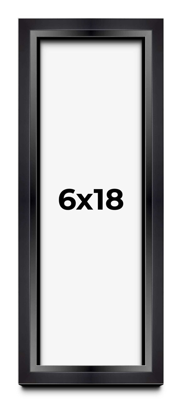 Panoramic Modern Shadow Box 1.5" Depth Black Frame - UV Acrylic, Backing, Hanging Hardware